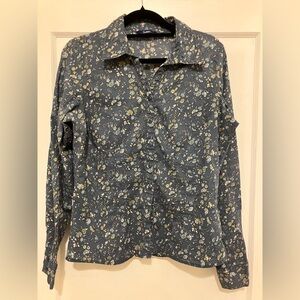 Sz M Darling Vintage Floral Print Shirt